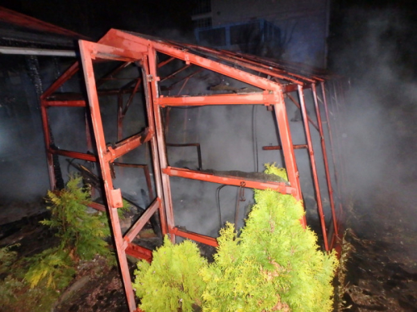 Přitápění ve skleníku vyústilo v požár, který způsobil škody za 50 tisíc korun